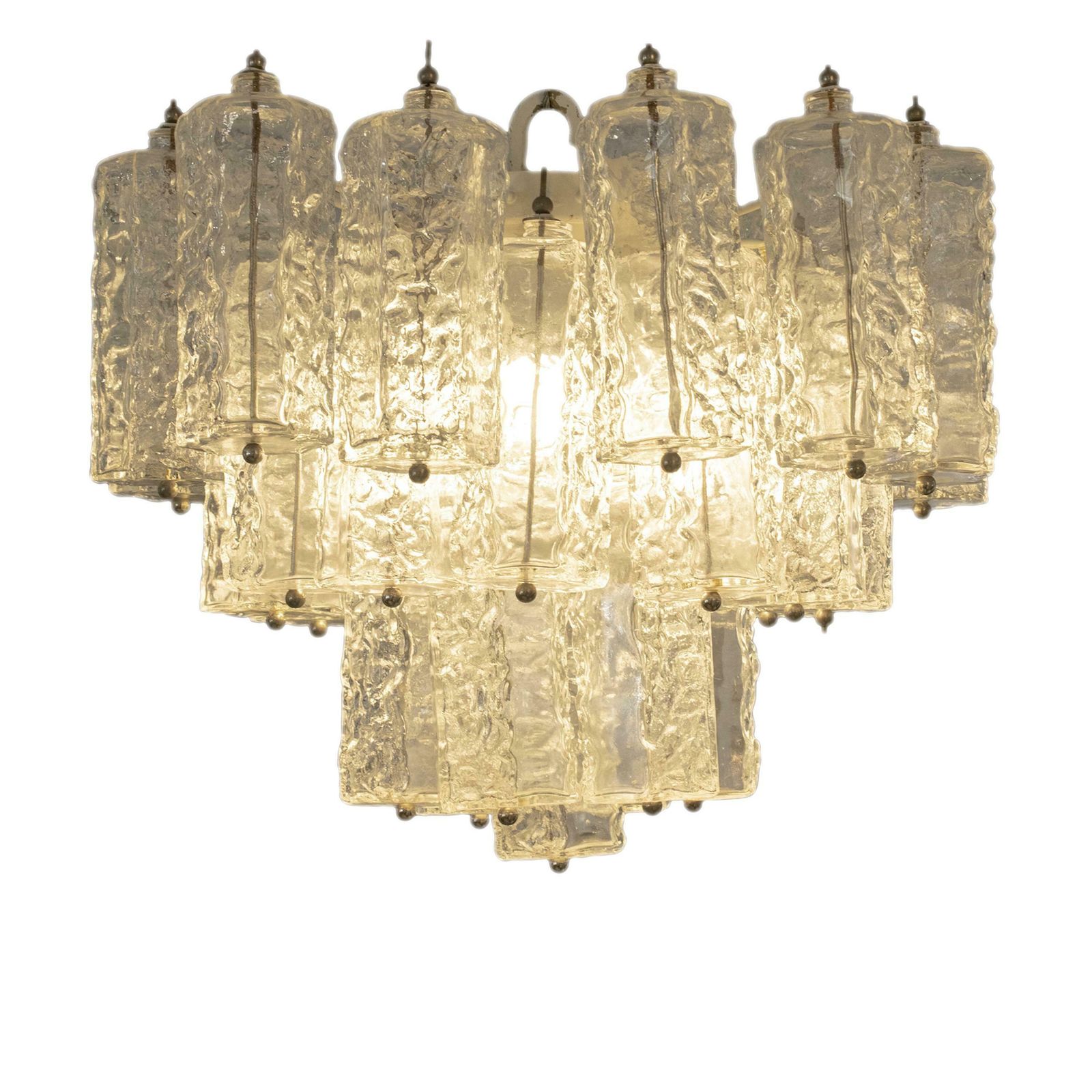Mid Century Modern Handcrafted Venini Glass Chandelier, Italy, 1960 photo furniture