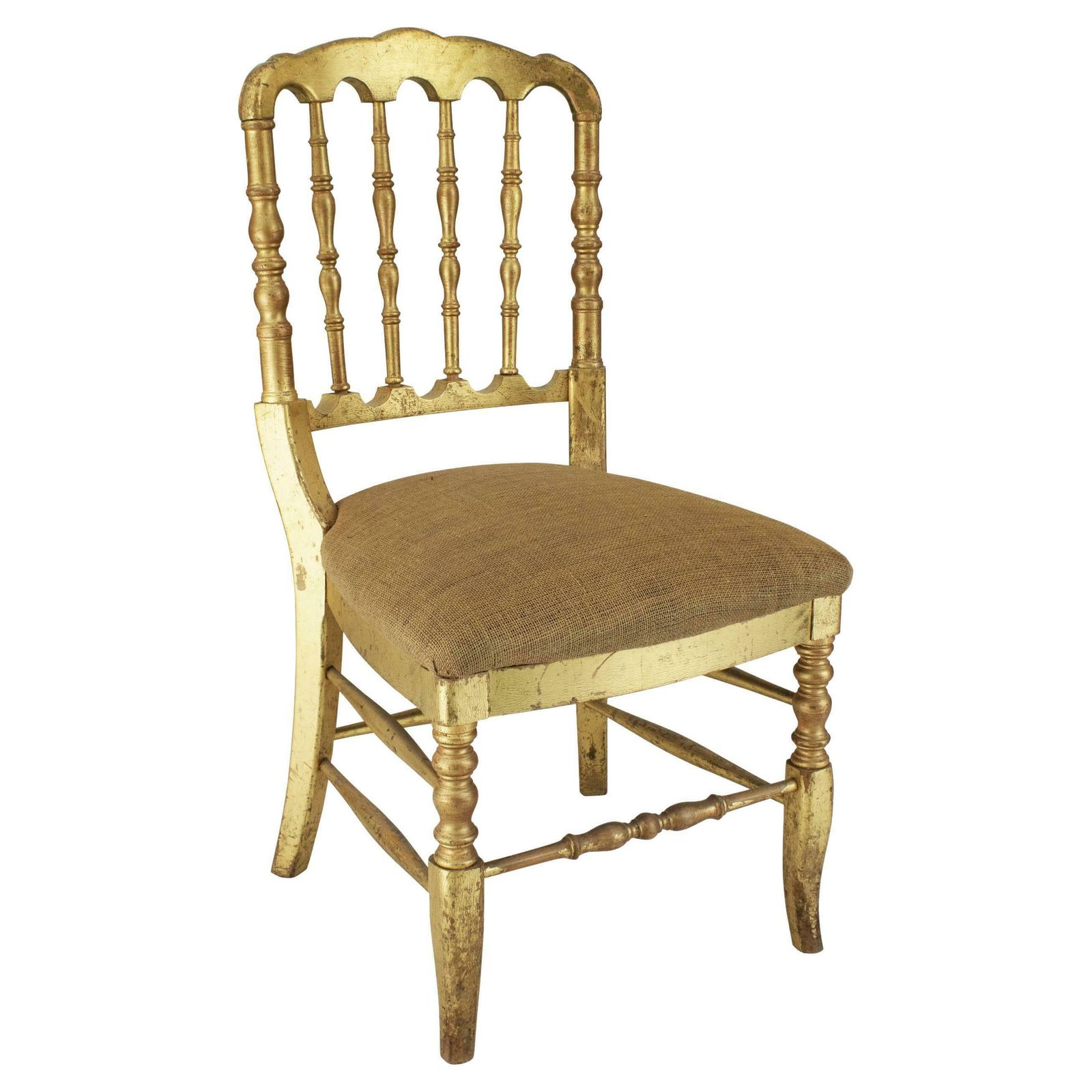 Gold Leaf Tiffany , Chiavari Style Chair, France, 1960s