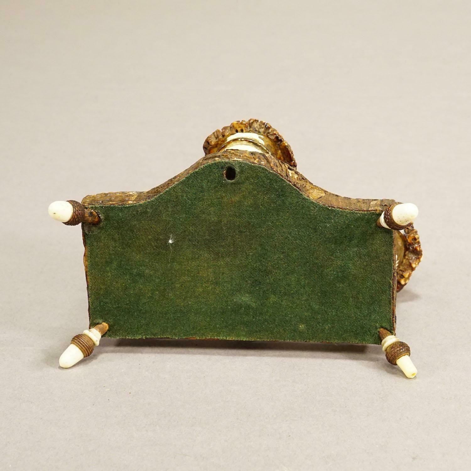 photo for sale Rare Antler Desk Standish With Elaborate Carvings, Germany Ca. 1840