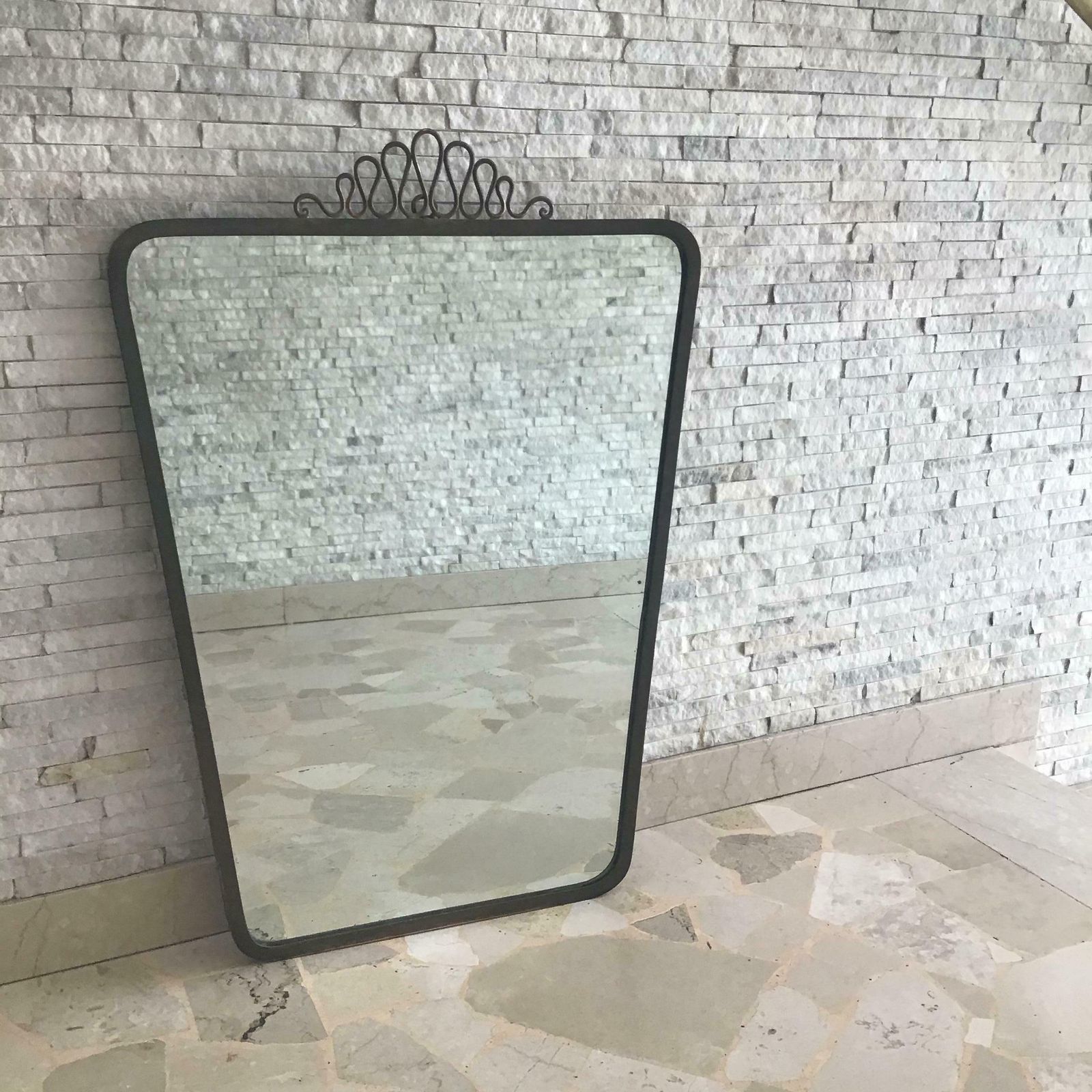 Home Decor Gio Ponti Mirror Brass Glass Wood 1950 Italy photo