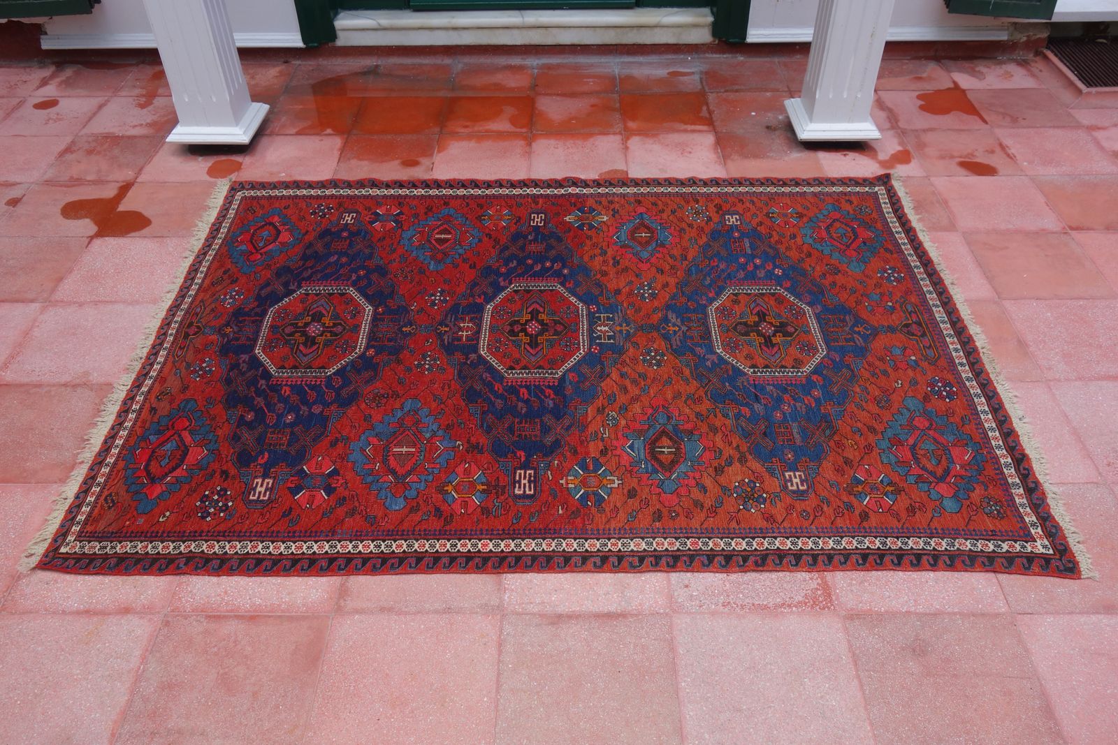 Great Britain With Deliveries Duties Paid | Antique Caucasiana Kuba Soumak Rug Carpet | 201 Cm X 141 Cm | 6'59'' X 4'62'' photo 2883.0