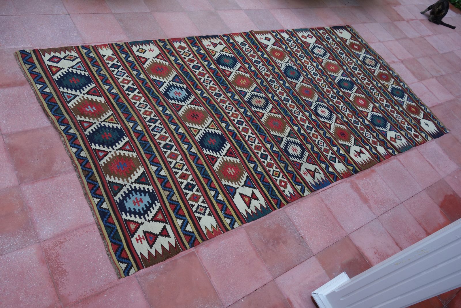 Great Britain With Deliveries Duties Paid | Antique Caucasian Shirvan | Kilim Rug | 313 Cm X 148 Cm | 10'26'' X 4'85'' photo Textiles