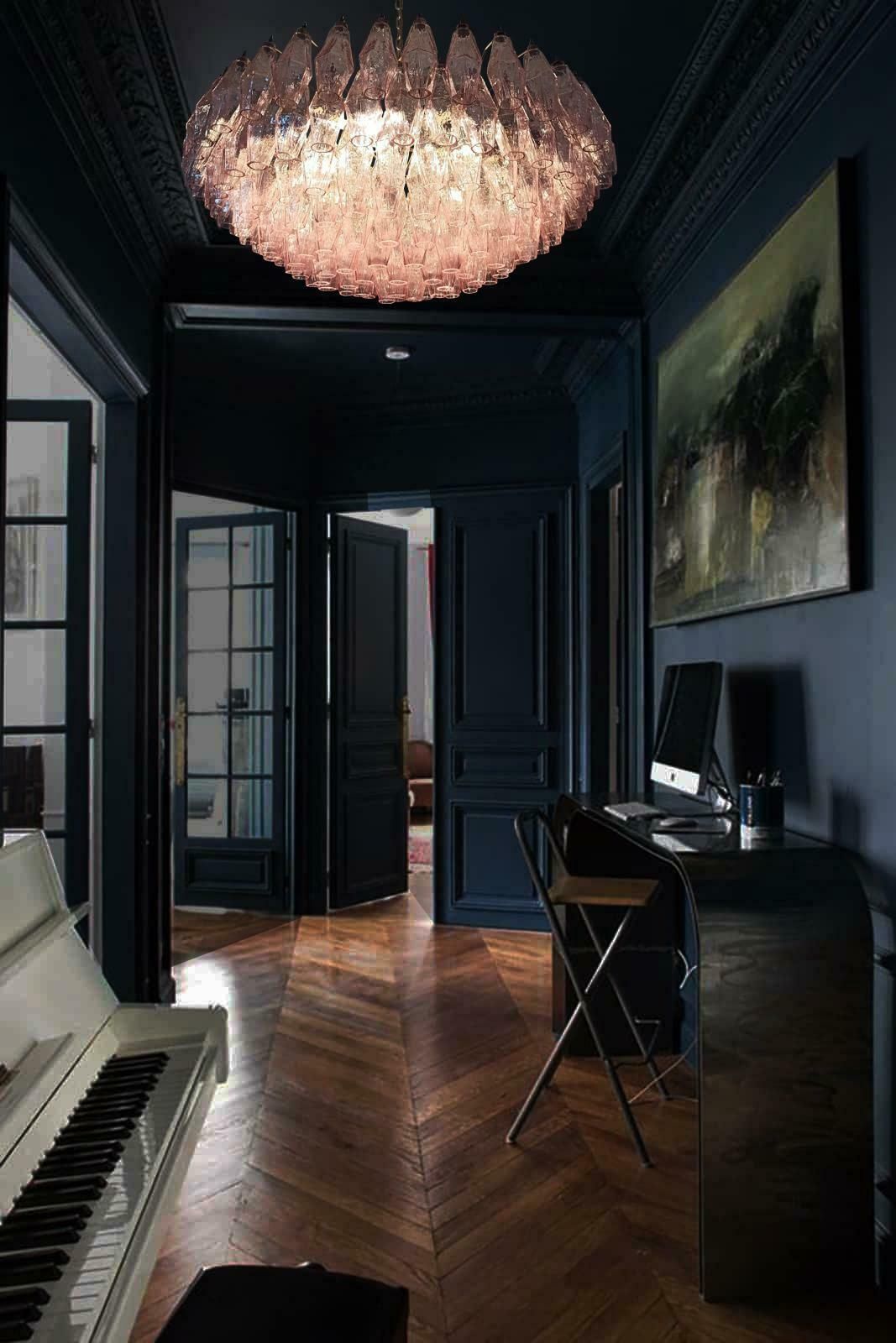 Charming Amazing Murano Glass Chandelier  185 Pink Poliedri photo buy
