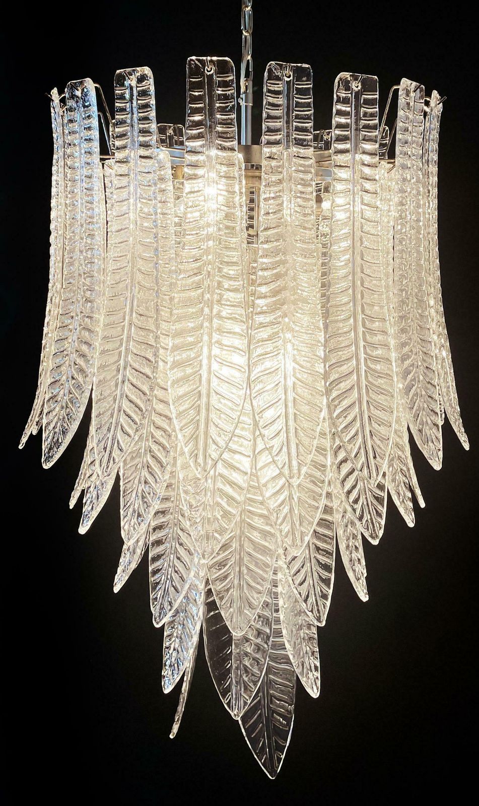photo furniture Magnificent Huge Italian Murano Felci Glass Chandeliers  52 Glasses