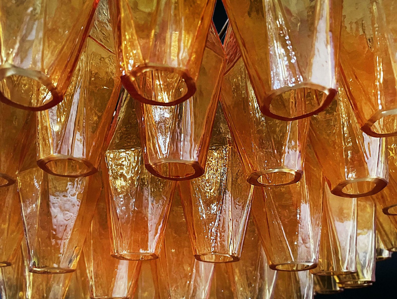 Majestic Murano Glass Chandeliers  185 Amber Poliedri photo for sale