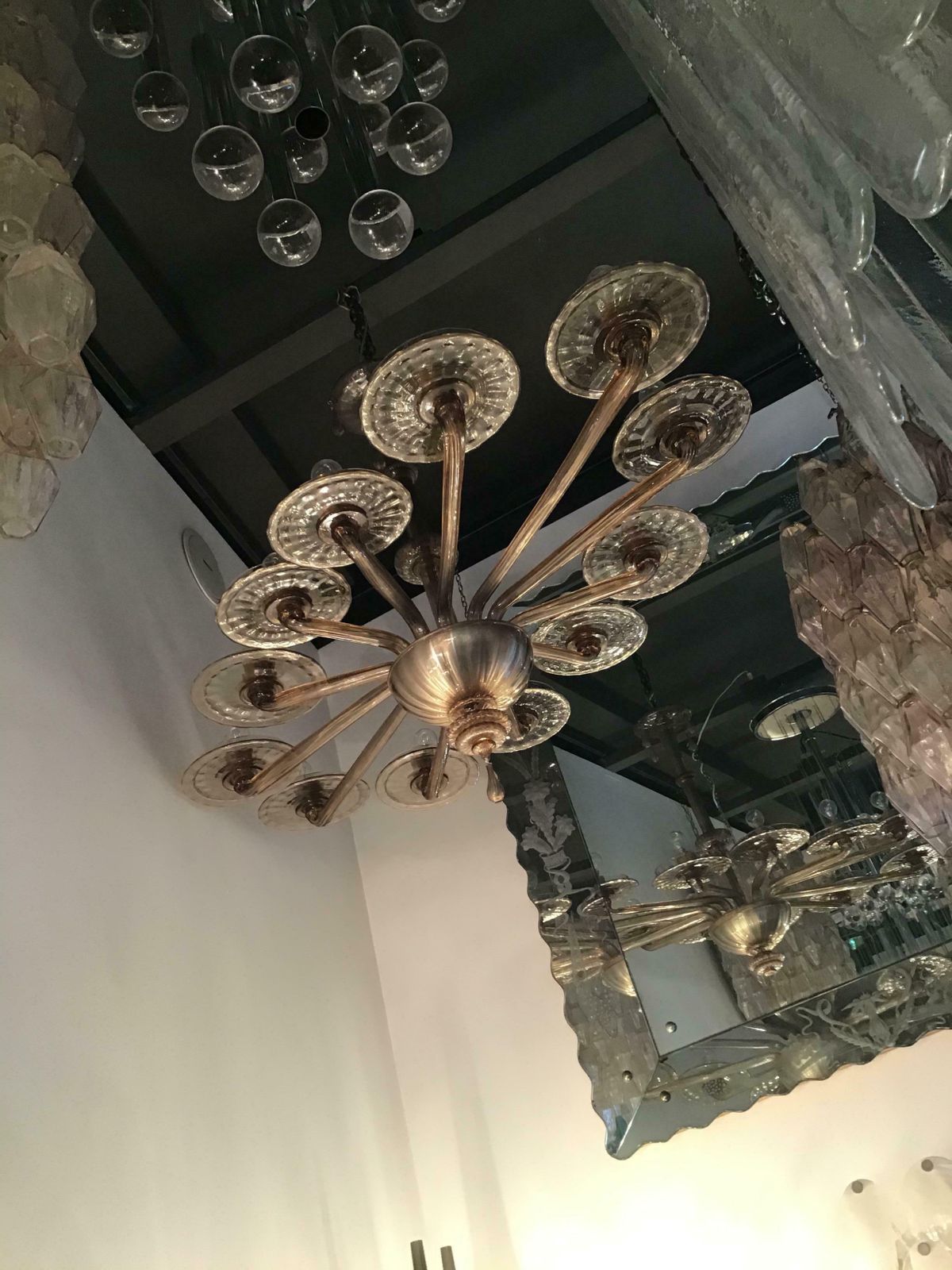 Venini Oval Murano Glass Chandelier 12 Light, 1930, Italy photo vinterior