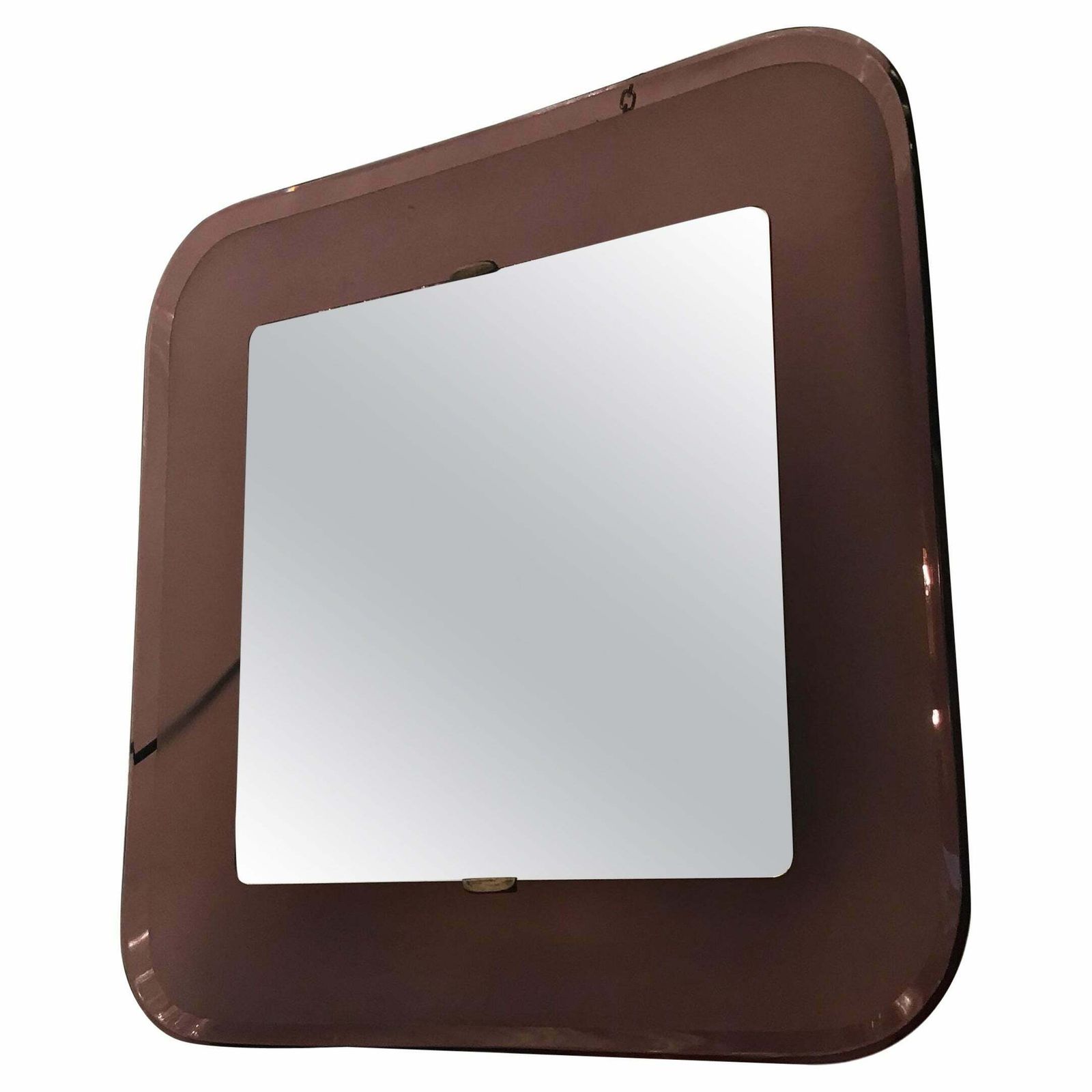 Fontana Arte Backlit Mirror Glass Metal Crome 1950 Italy