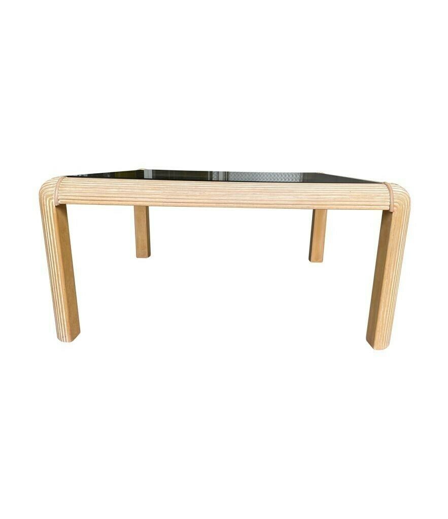 A Large Square 1980s Italian Pencil Reed Bamboo Coffee Table In The Style Of Vivai Del Sud photo Furniture