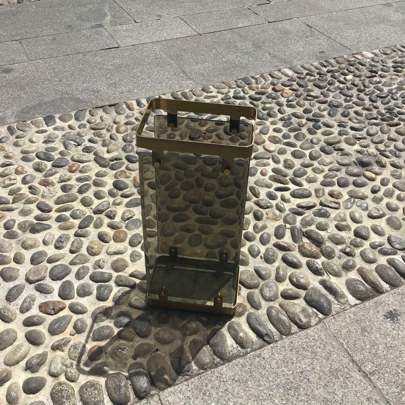 Fontana Arte Umbrella Stand Brass Glass 1955 Italy photo furniture