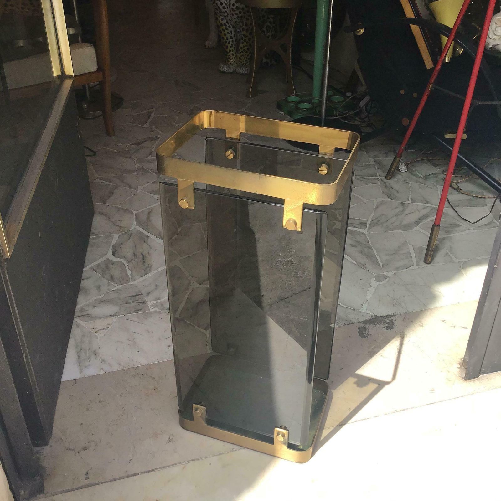 photo buy Fontana Arte Umbrella Stand Brass Glass 1955 Italy