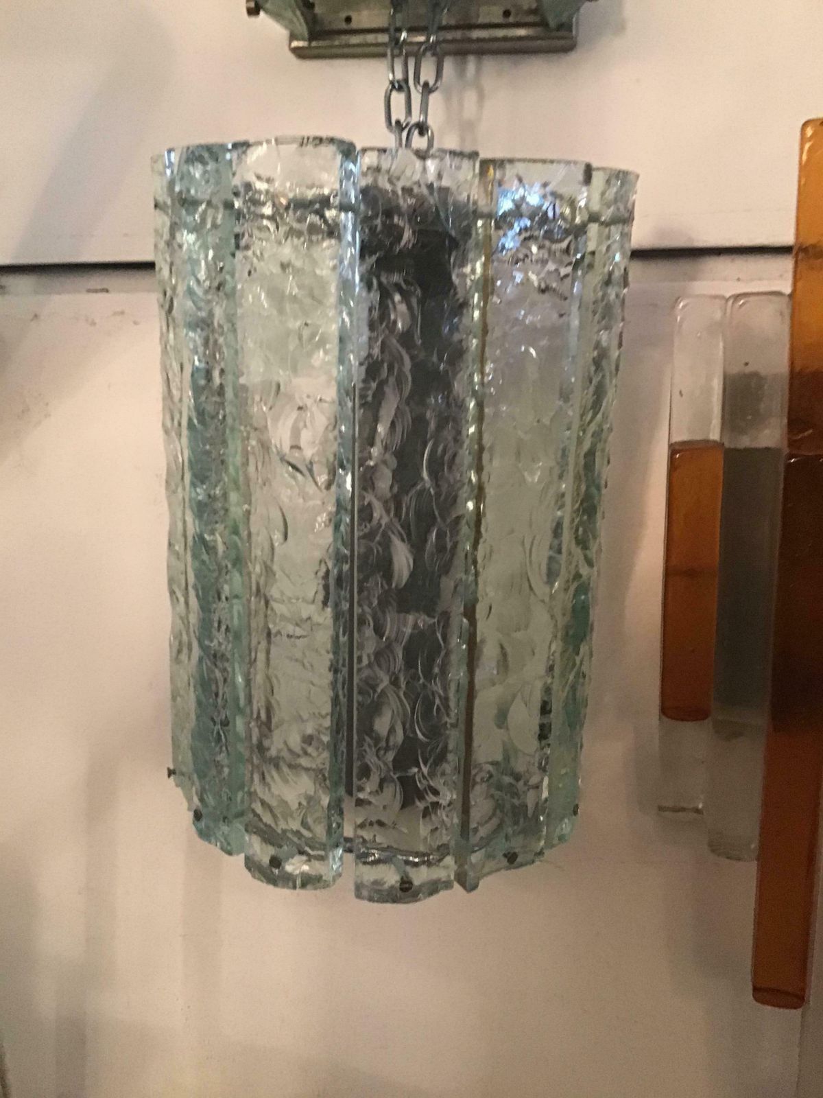 Max Ingrand Fontana Arte N 4 Sconces Glass Metal Crome 1960 Italy photo Lighting