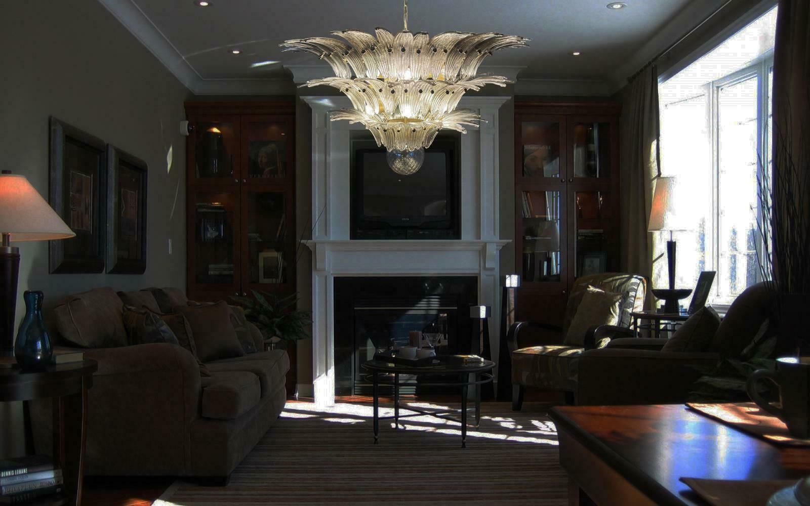 Beautiful Italian Leaves Chandeliers Murano photo furniture