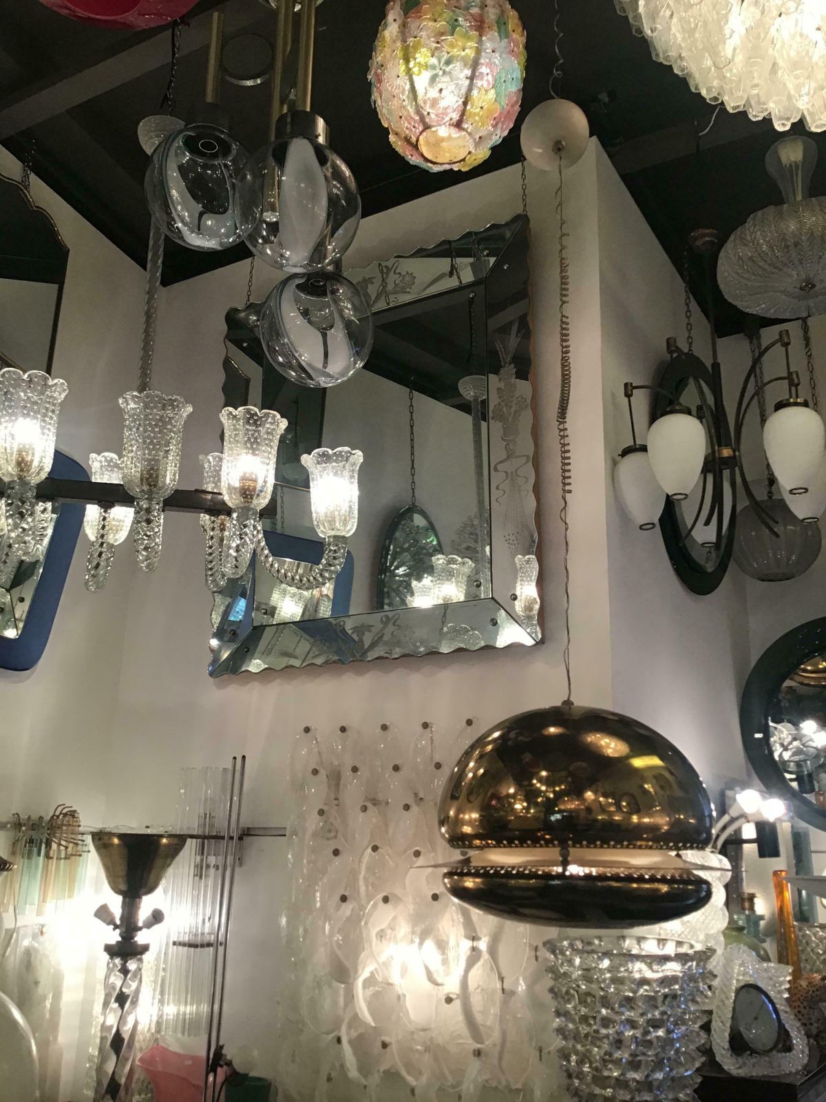 Afra And Tobia Scarpa "Flos" " Nictea" Chandelier Brass Glass 1960 Italy photo buy