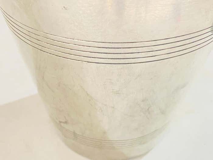 Home Decor Ice Bucket In Sylver Metal, France 1930 Sylvered Color With Wood Handles photo