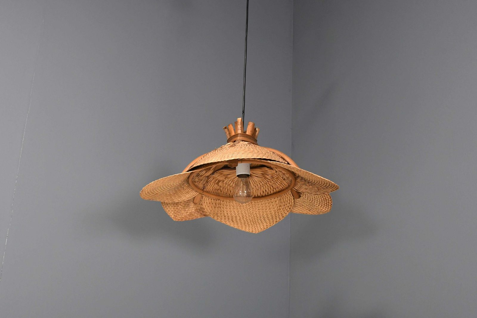 Uchiwa Midcentury Pendant Chandelier In Style Of Ingo Maurer, Germany 1960s photo furniture