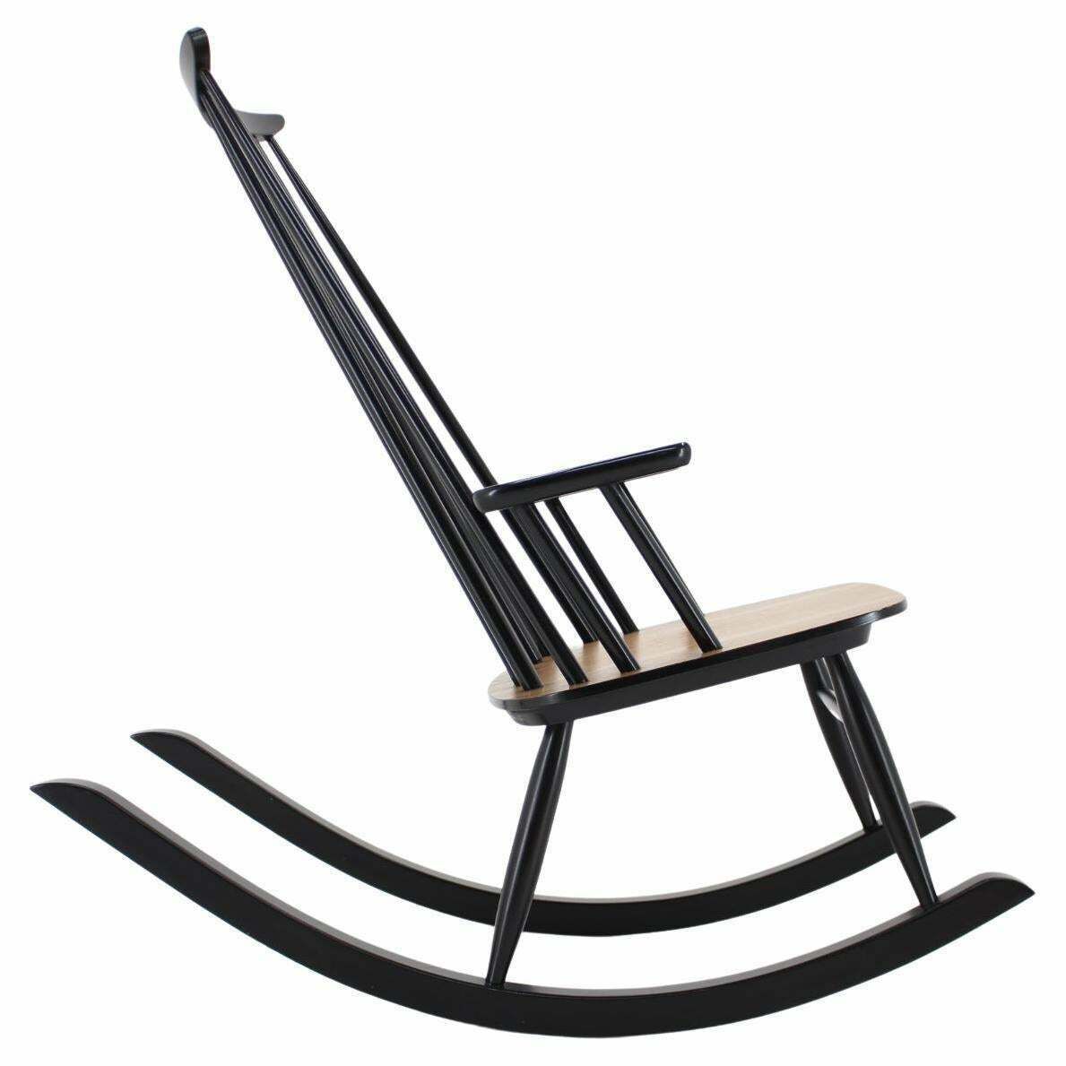photo vinterior 1960s Varjosen Puunjalostus Beech Rocking Chair, Finland