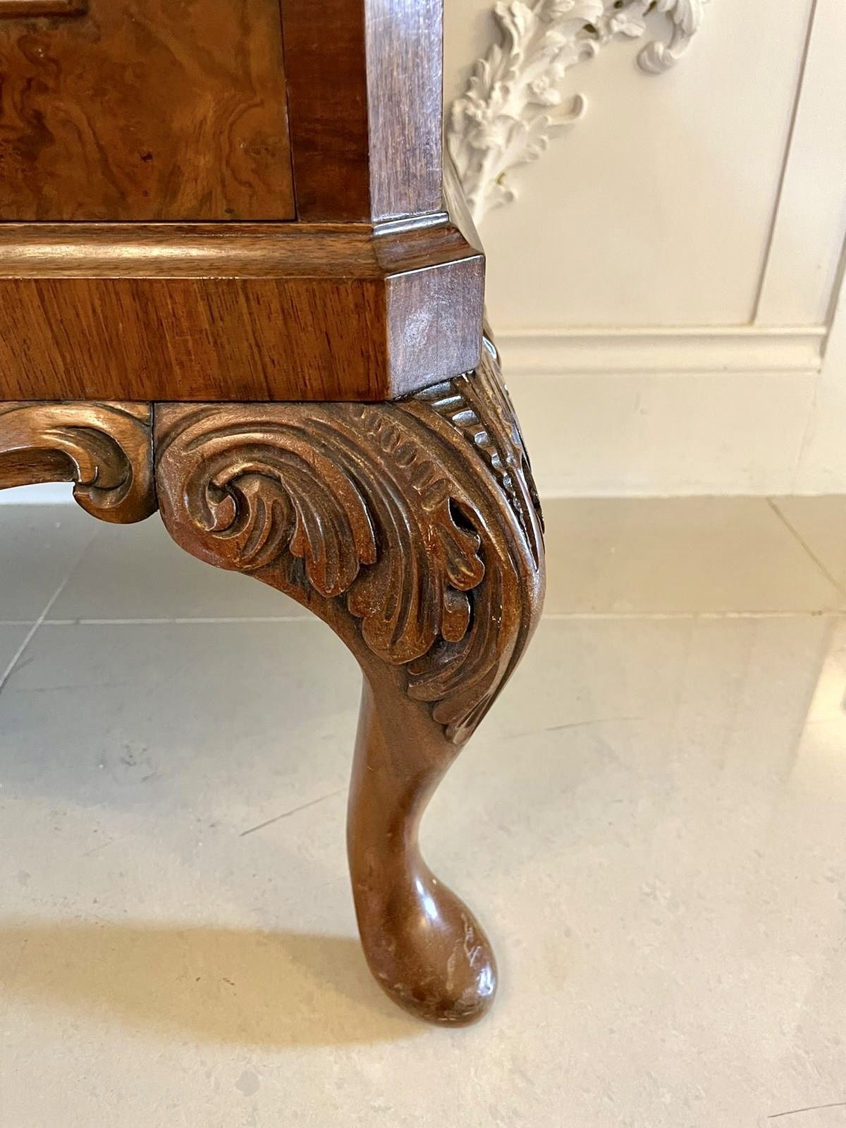 Furniture Outstanding Quality Antique Burr Walnut Cocktail Cabinet photo