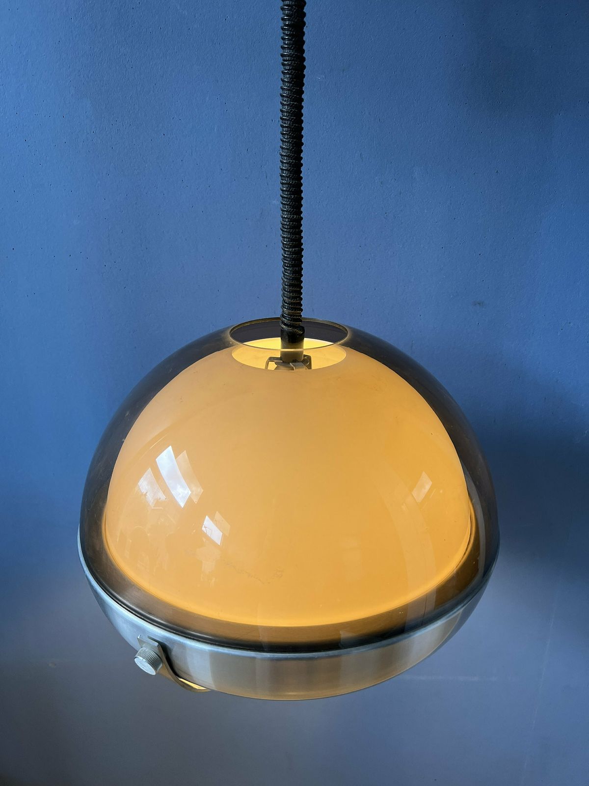 Mid Century Space Age Hanglamp | Lakro Hanglamp | Jaren 70 Op En Neerlamp photo vinterior