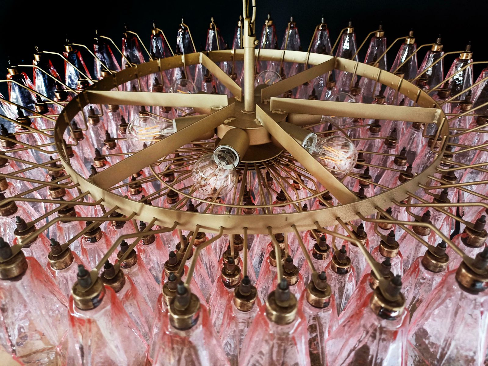 photo vinterior Charming Amazing Murano Glass Chandeliers   185 Pink Poliedri