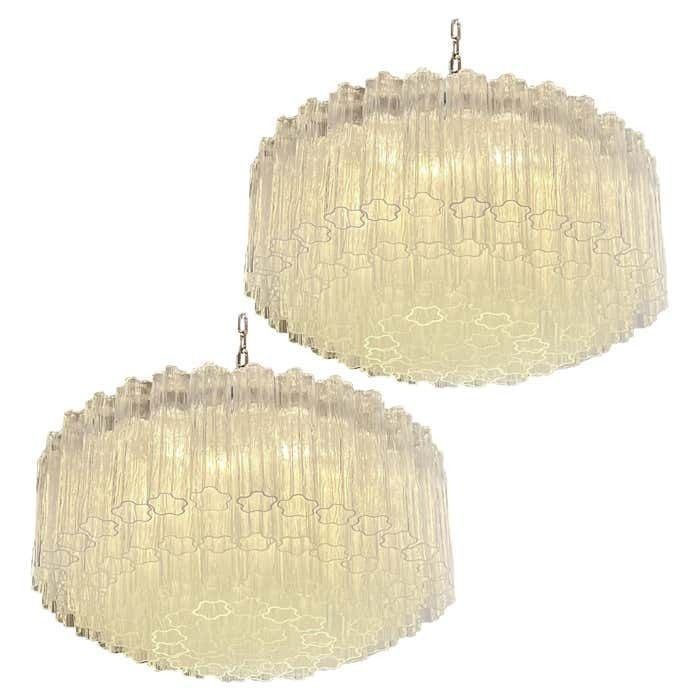 Elegant Murano Glass Chandeliers  101 Clear Tube Glasses