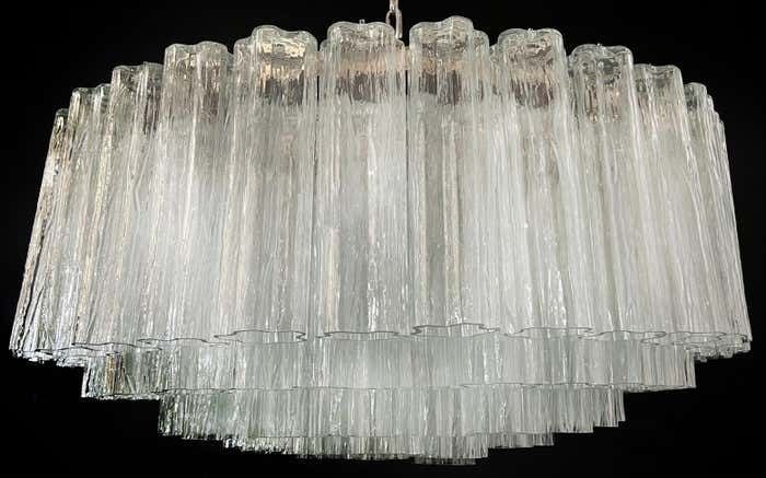 photo for sale Elegant Murano Glass Chandeliers  101 Clear Tube Glasses
