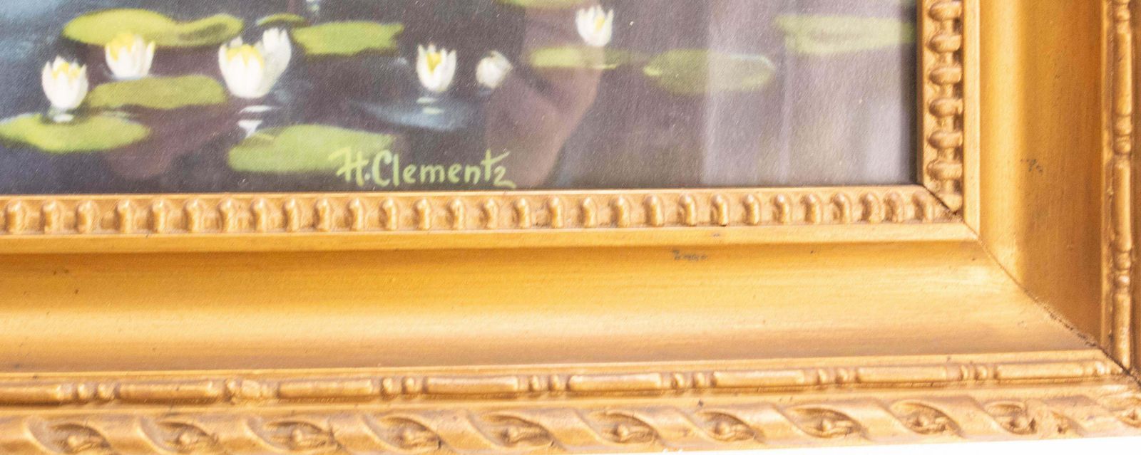 Chromo Lithograph Boat Of Nymphs By H Clementz In Its Frame, Late 19th Century photo 564.0