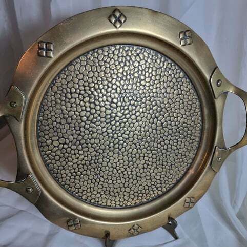 Art Nouveau Polished Brass Tray photo Home Decor
