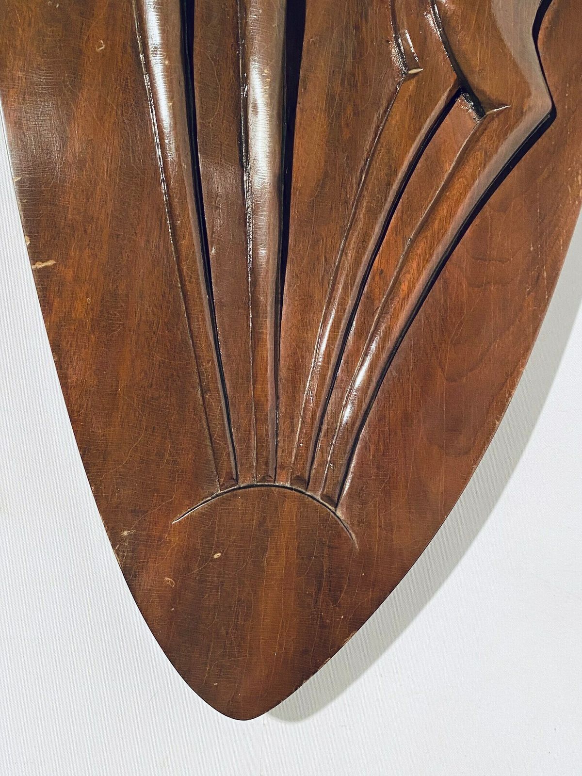 Large Mid Century Ibex Wooden Carving Picture Vintage 50s 60s Decor photo vinterior