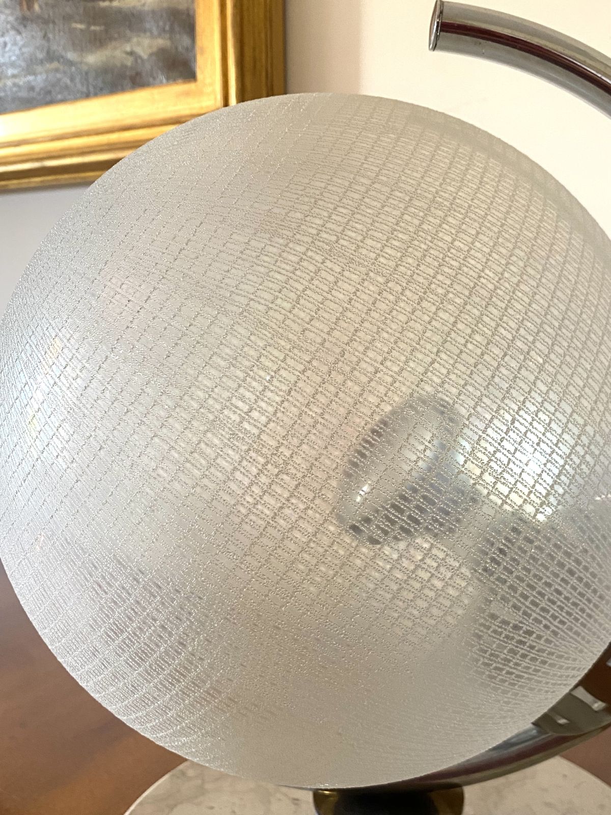 Murano Glass Spherical Table Lamp, Mazzega Italy 1970s photo buy