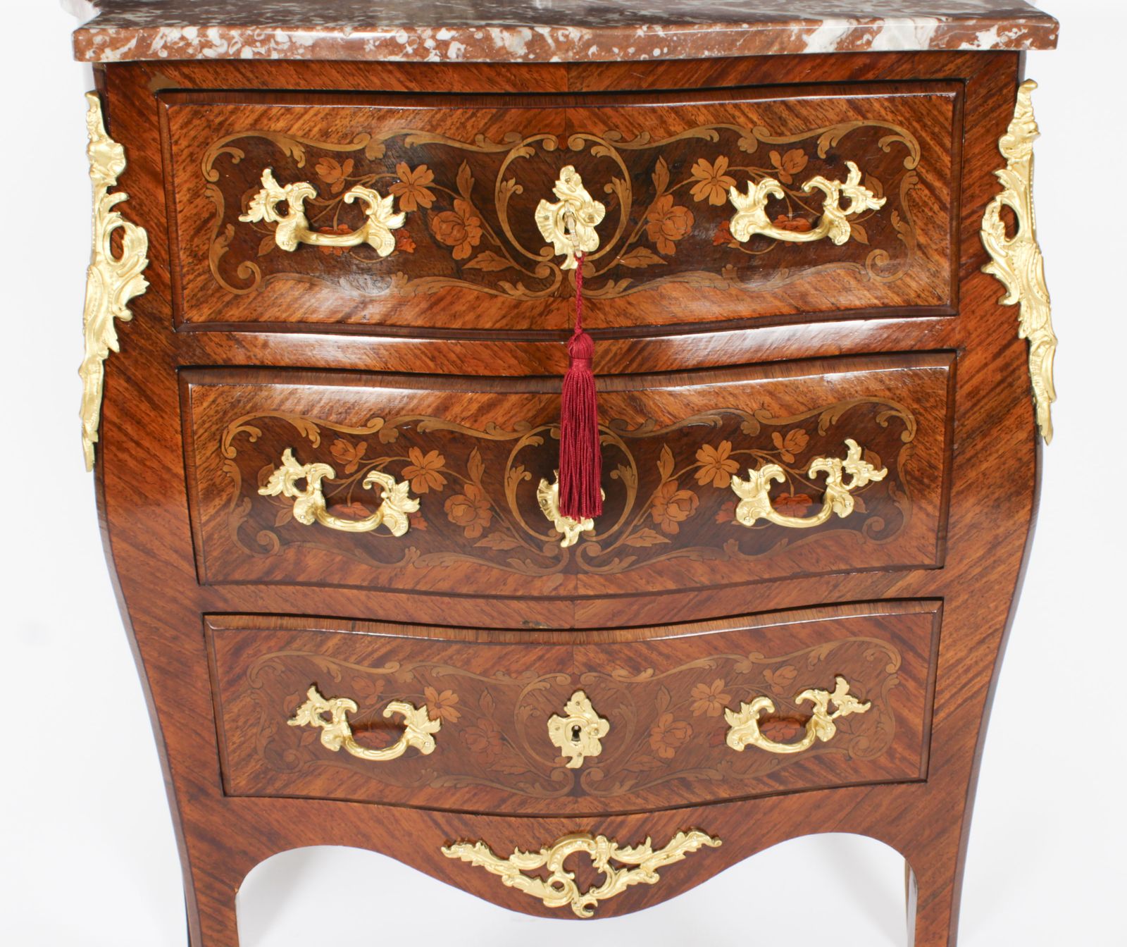 French Louis Revival King Wood Walnut Marquetry Commode 19th Century photo 2750.0