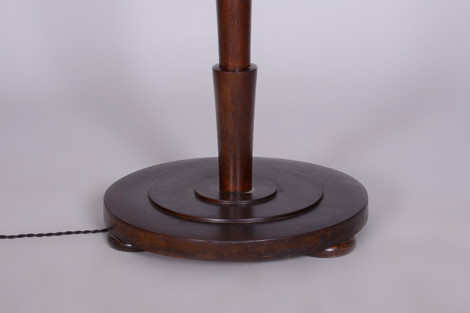 Restored Czech Cubism Floor Lamp, Beech, Chrome Plated Steel, Czechia, 1920s photo Lighting
