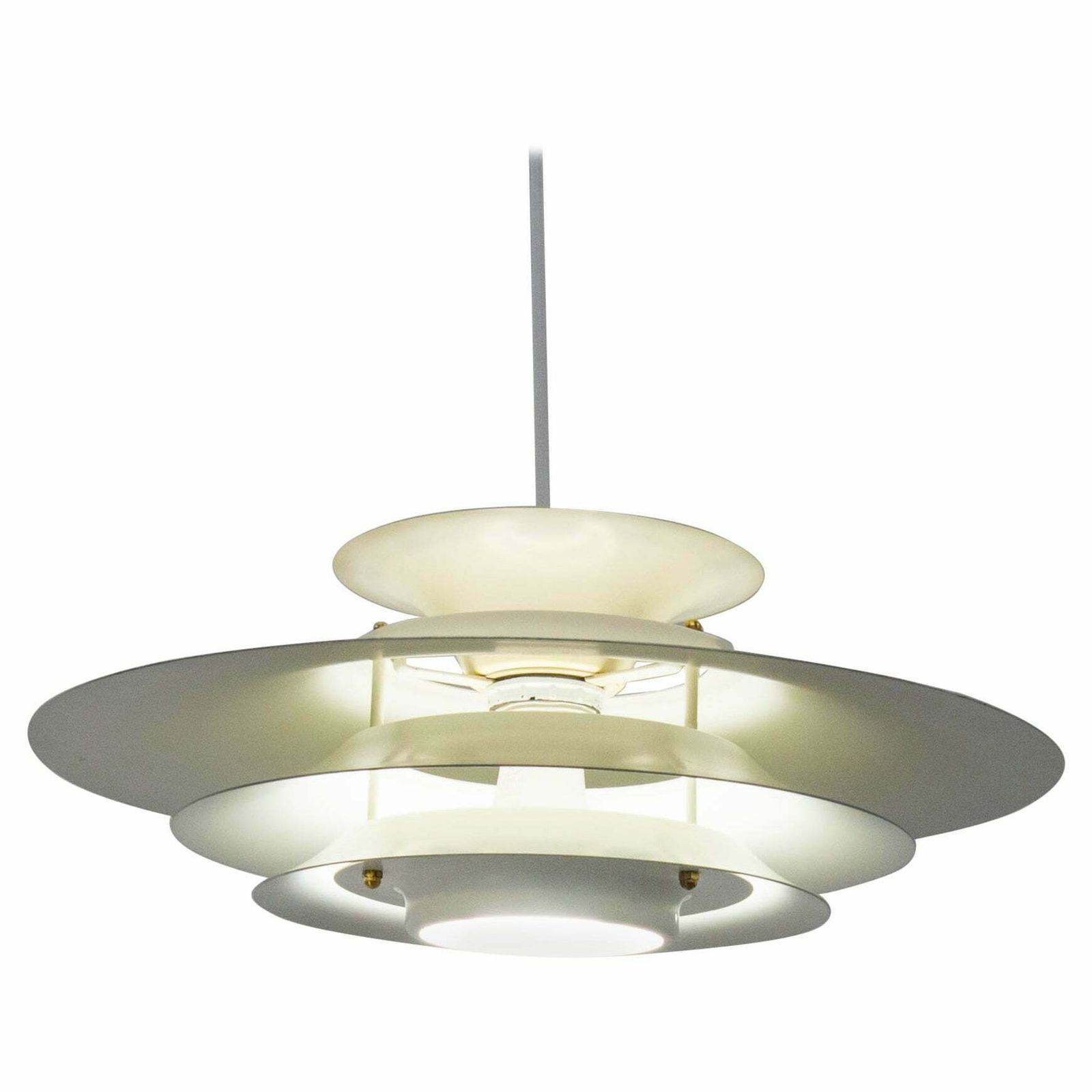 Danish Chandelier Tole Ceiling Pendant Lustre Louis Poulsen C. 1970