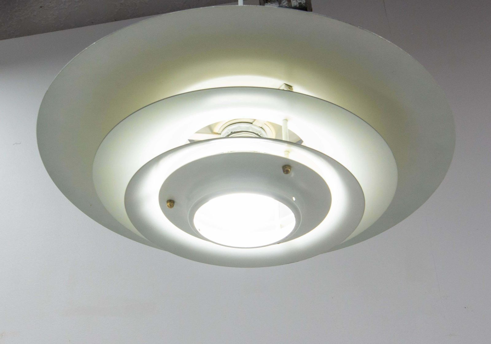Danish Chandelier Tole Ceiling Pendant Lustre Louis Poulsen C. 1970 photo 599.0