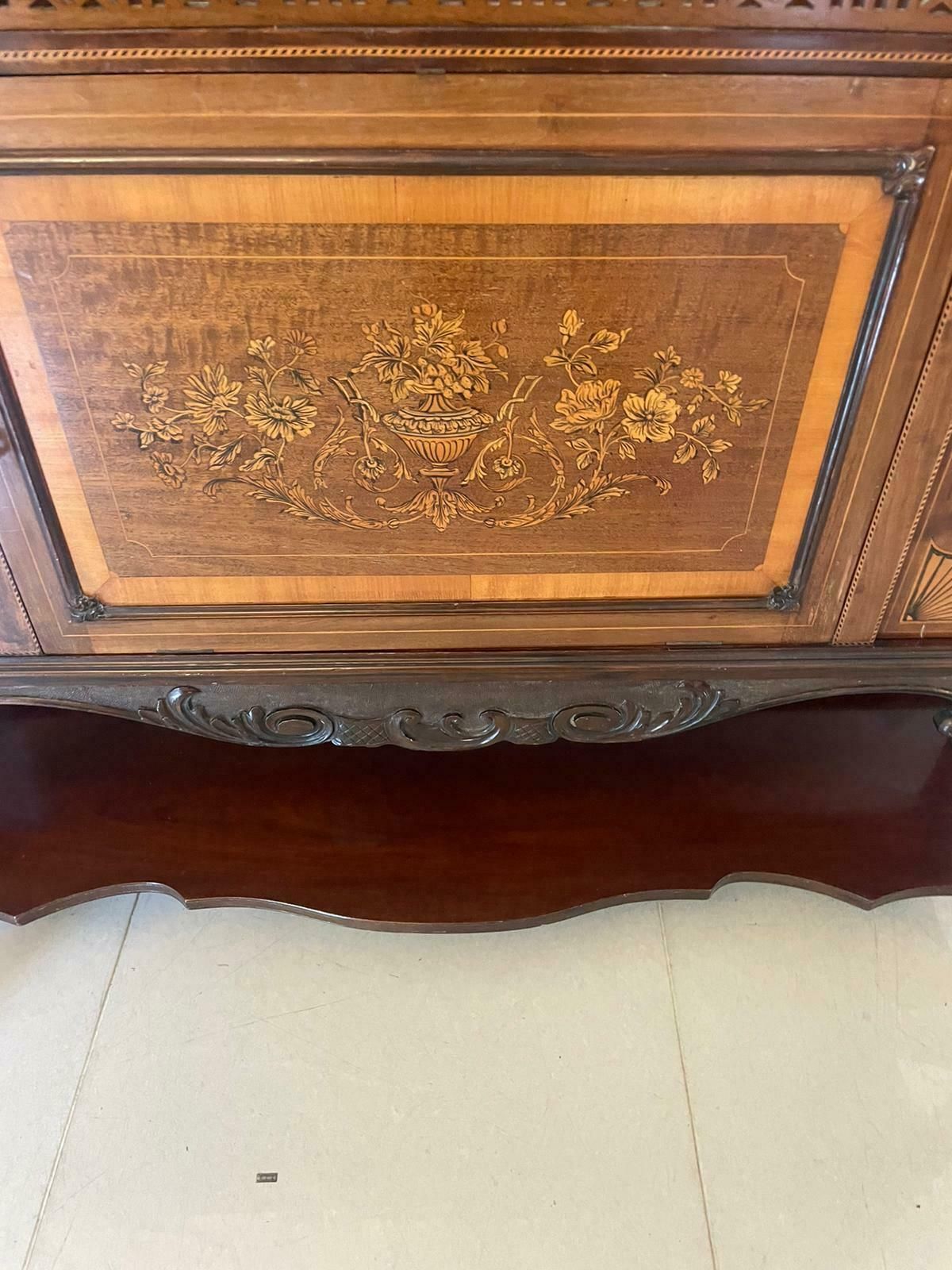 photo for sale Outstanding Quality Large Antique 19th Century Mahogany Inlaid Satinwood Display Cabinet