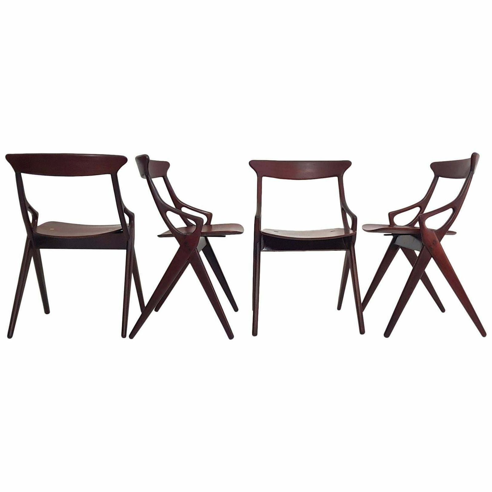 Set Of 4 Dining Chairs By Arne Hovmand Olsen For Mogens Kold, Denmark, 1959 photo furniture
