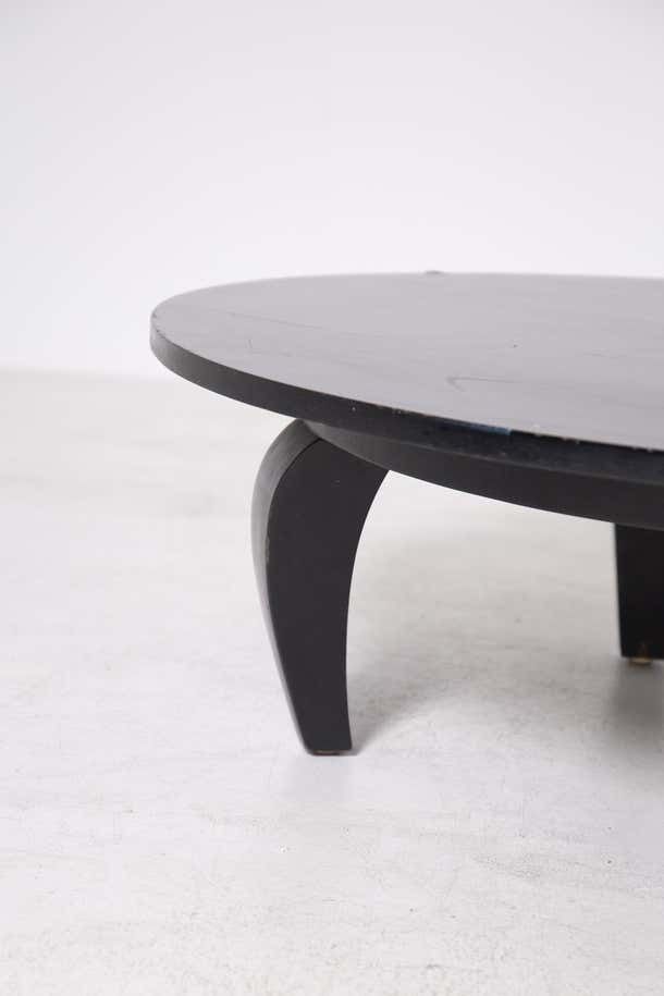American Coffee Table In Black Wood 1950s photo furniture