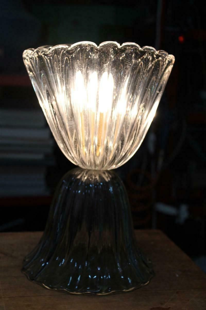 photo vinterior Mid Century Cup Table Lamp Barovier Murano Glass Made In Italy 1950s