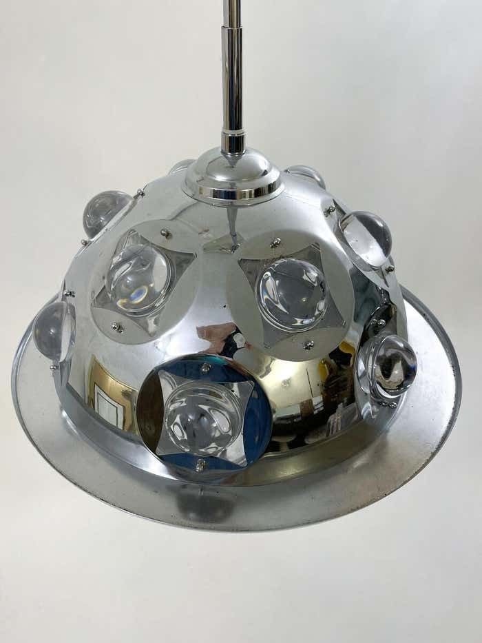 photo furniture Mid Century Modern Chrome And Glass Suspension By Oscar Torlasco, Italy, 1970s