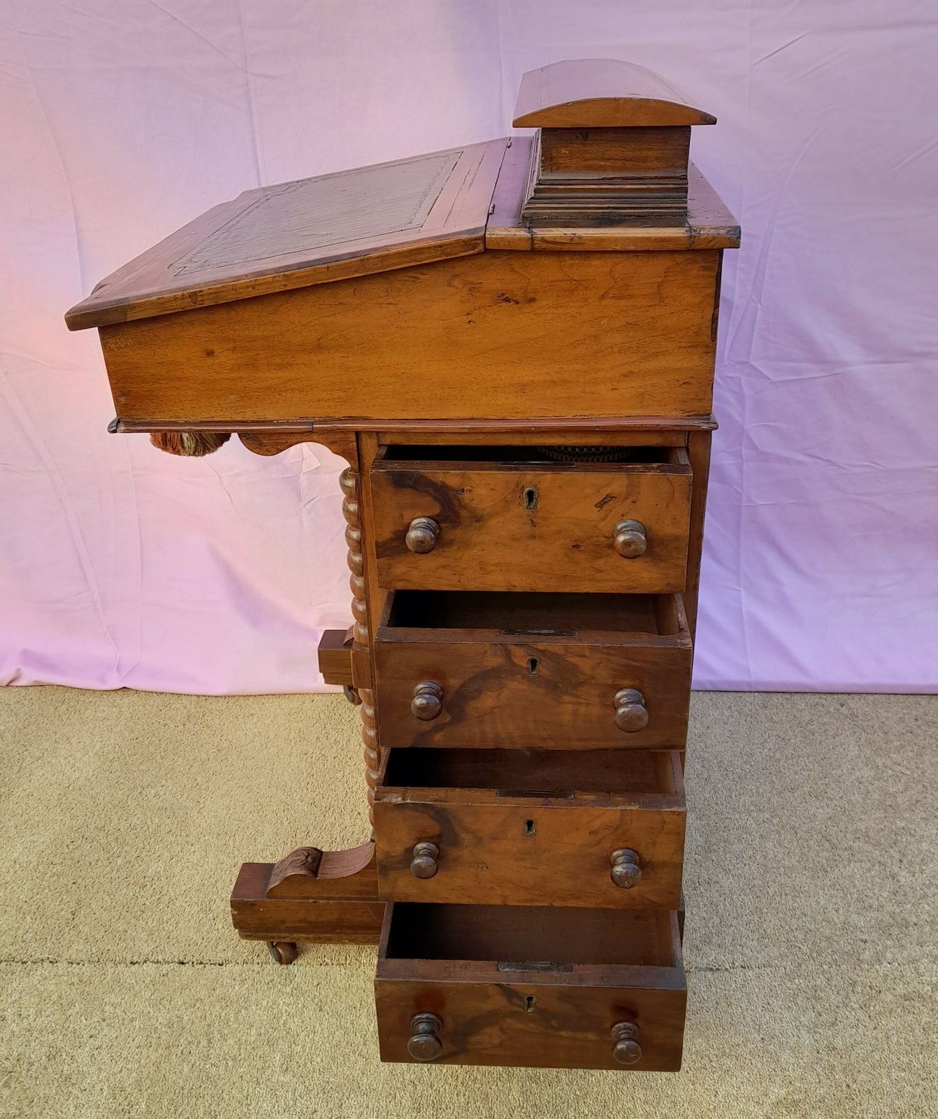 Antique Walnut Davenport Desk, 1910s photo vinterior