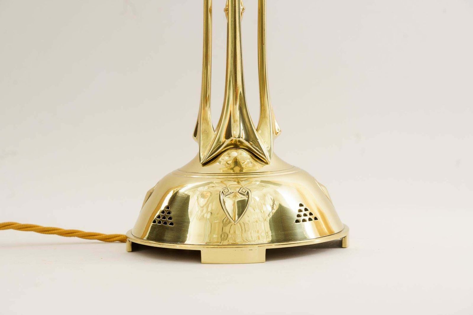 Jugendstil Table Lamp With Original Opaline Glass Shade Vienna Around 1910 photo Lighting