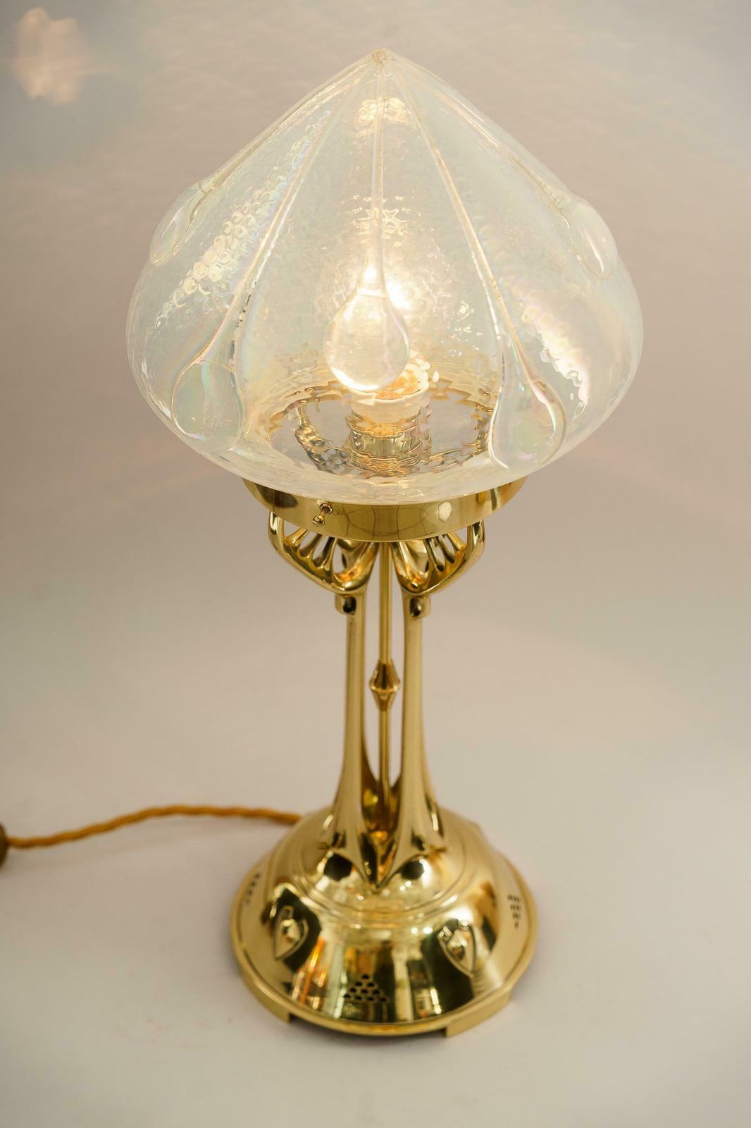 photo vinterior Jugendstil Table Lamp With Original Opaline Glass Shade Vienna Around 1910