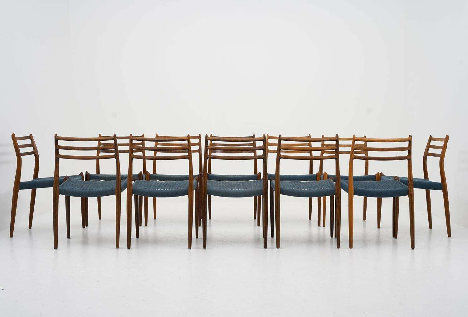 Scandinavian Midcentury Dining Chairs Model 78 By Niels Otto Møller photo for sale