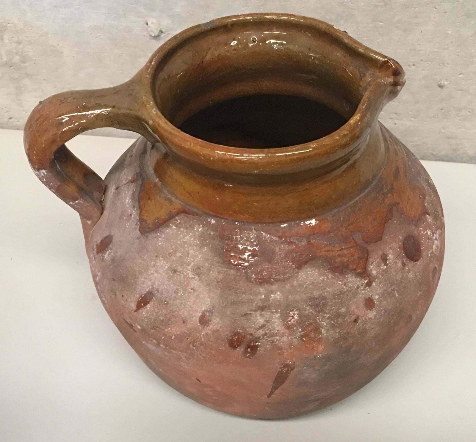 Pichet ou pot en grès et terre cuite espagnol, avec anse, XIXe siècle photo furniture