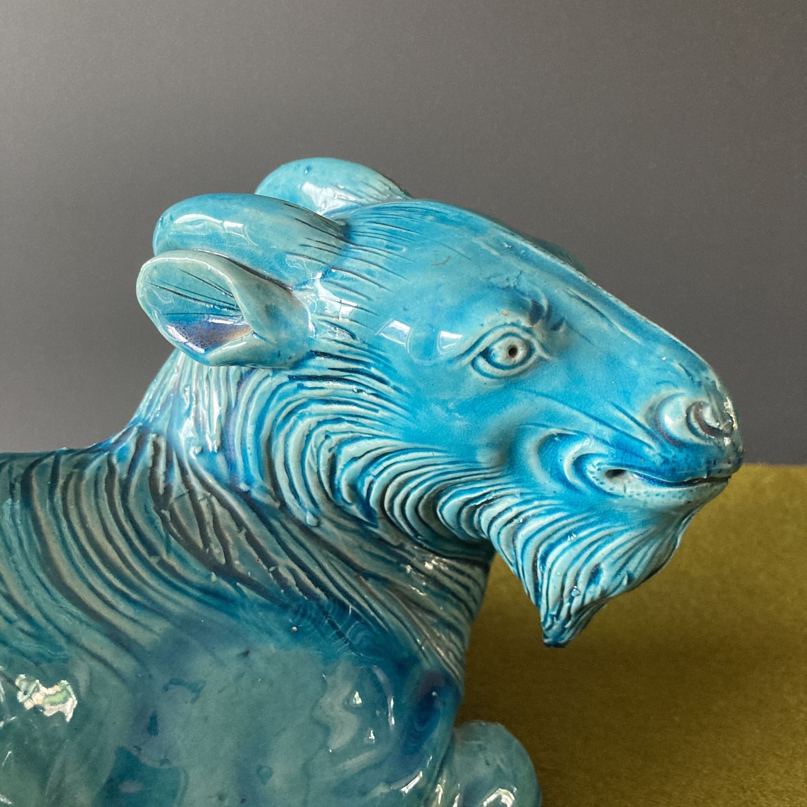 photo buy Pair Of Turquoise Glazed Porcelain Goats, Qing Dynasty, Circa 19th Century