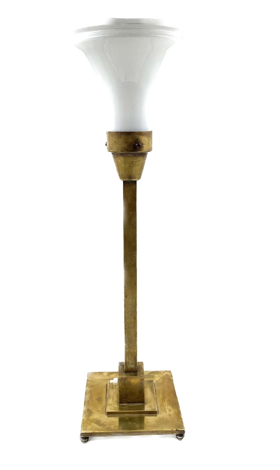 Rationalist Monumental Brass Table Lamp, Officine A. Boffelli Milano Italy 1935 photo buy