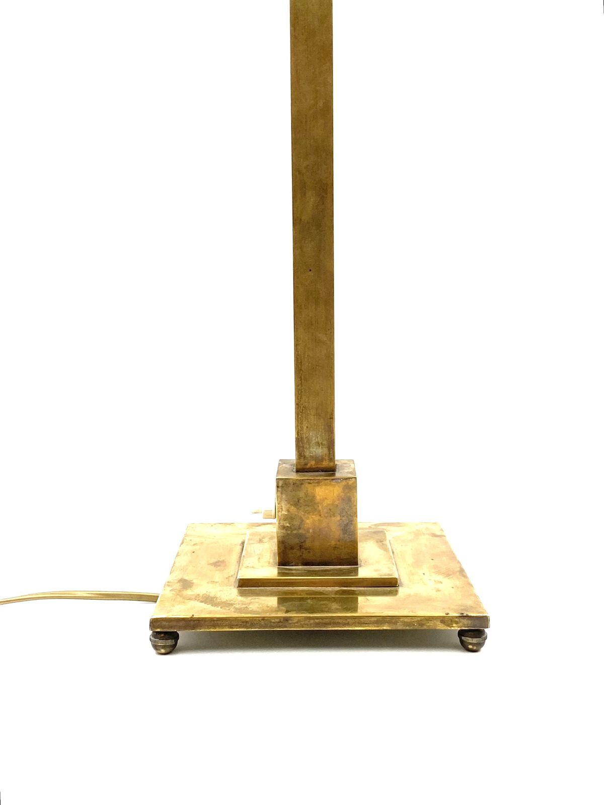 Lighting Rationalist Monumental Brass Table Lamp, Officine A. Boffelli Milano Italy 1935 photo