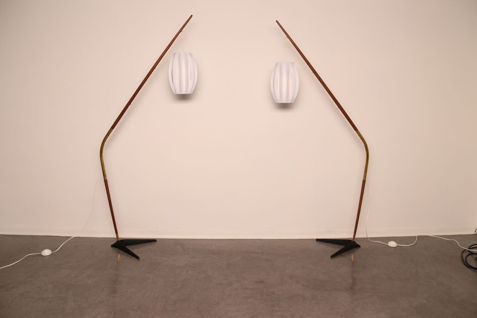 Iconic Floorlamp 'Fishing Pole'  Designed By Svend Aage Holm Sorensen   For Sorensen & Co  Denmark   1950's photo vintage