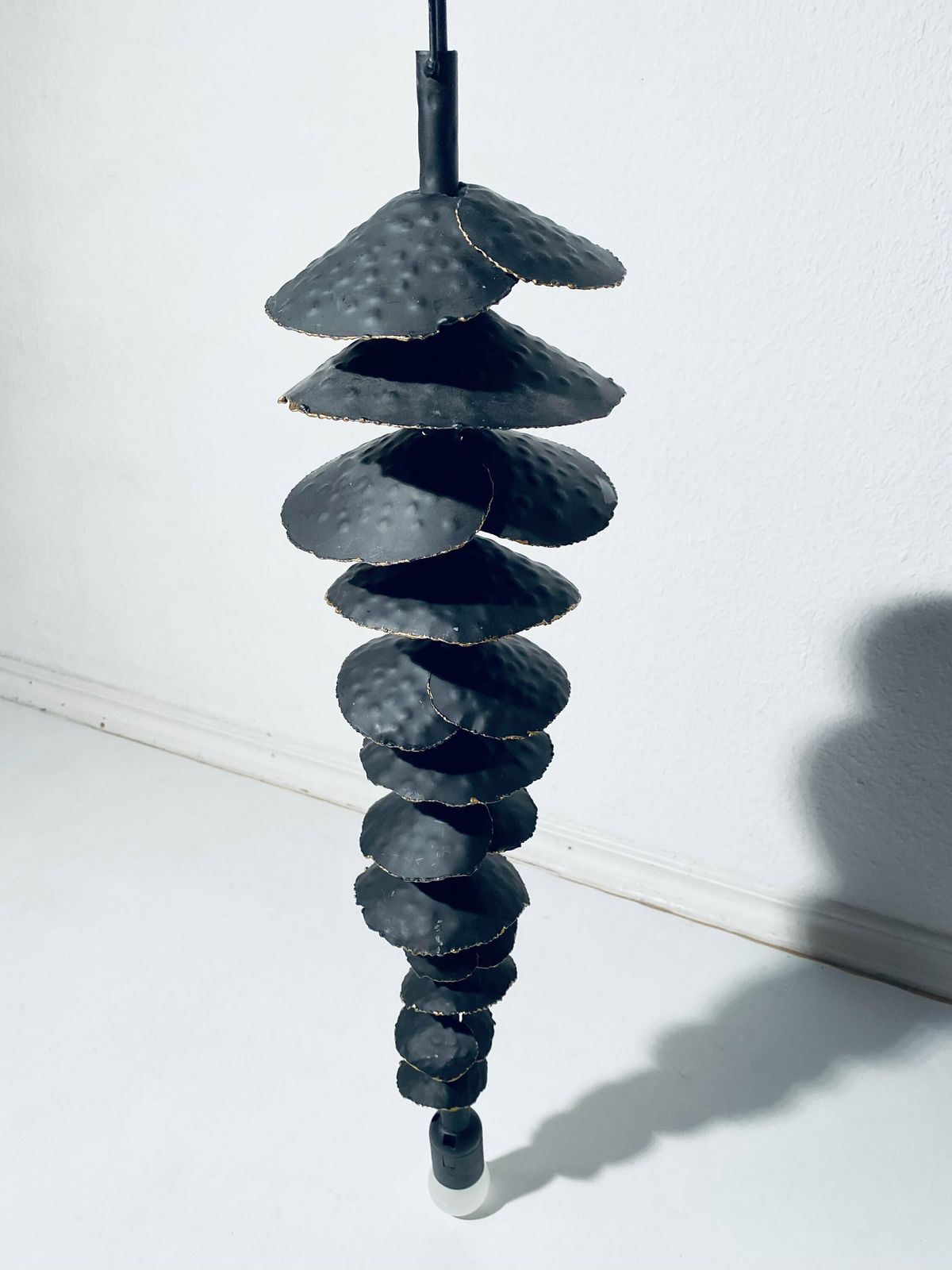 Hanging Designer Lamp Shaped With Metal Forged Leaves / Swiss Design photo furniture