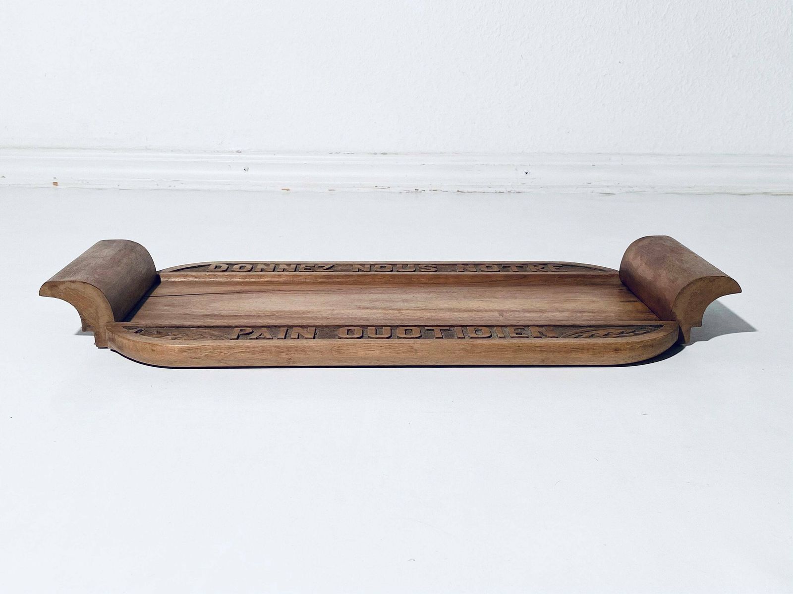Antique French Wooden Bread Board "Give Us Our Daily Bread" / Vintage Kitchen Decor photo Home Decor