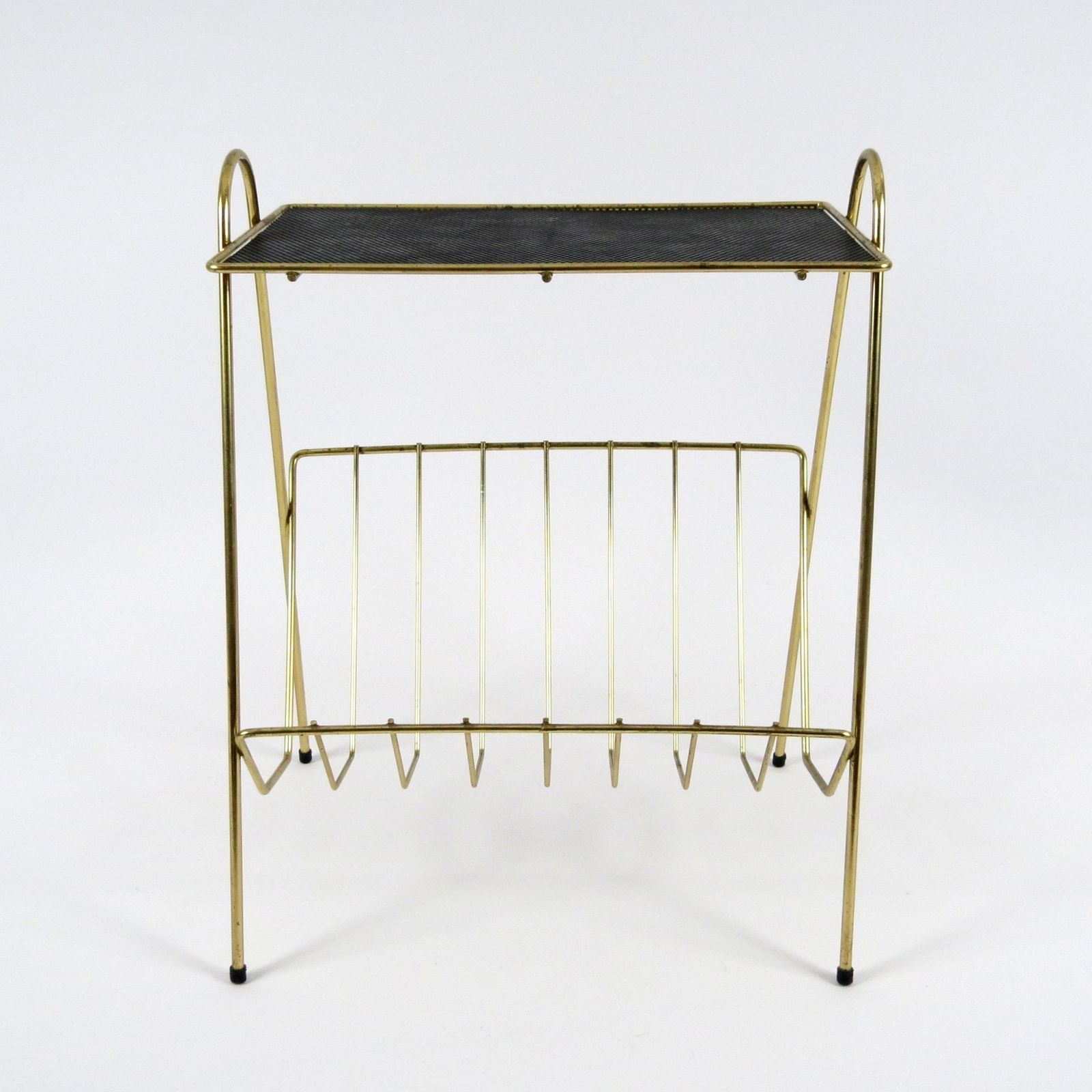Brass Magazine Rack, 1950s photo for sale